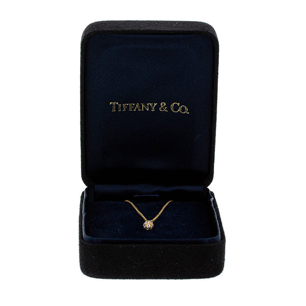 ティファニー K18 ゴールド ダイヤモンド ティアドロップ K18 ダイヤ ネックレス レディース TIFFANY&Co. 【中古】