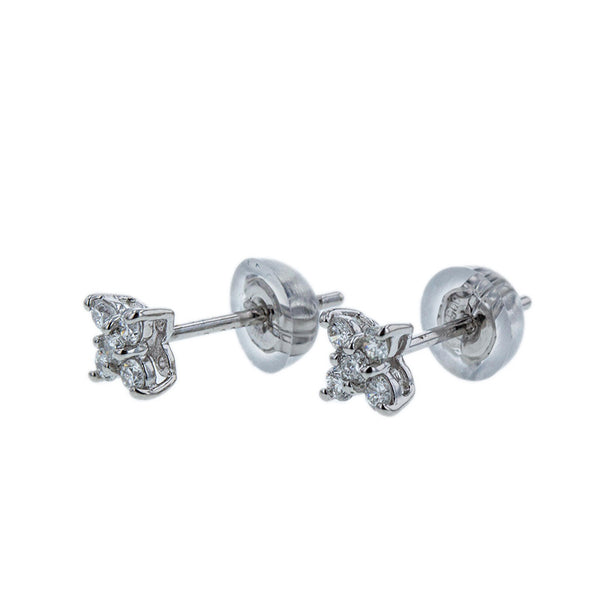 Pt900 プラチナ ダイヤ0.11ct×2 ピアス レディース 【中古】