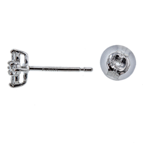 Pt900 プラチナ ダイヤ0.11ct×2 ピアス レディース 【中古】
