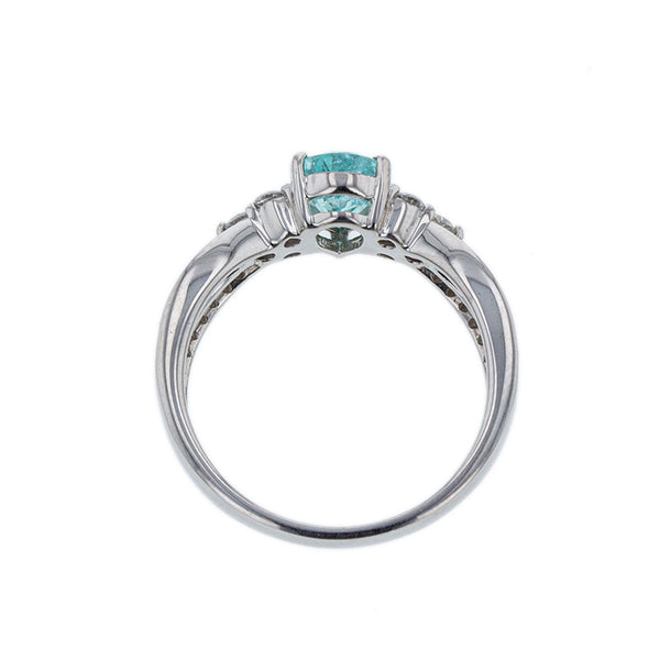 Pt950 プラチナ パライバトルマリン0.77ct ダイヤ0.32ct リング 指輪 レディース 12号 【中古】