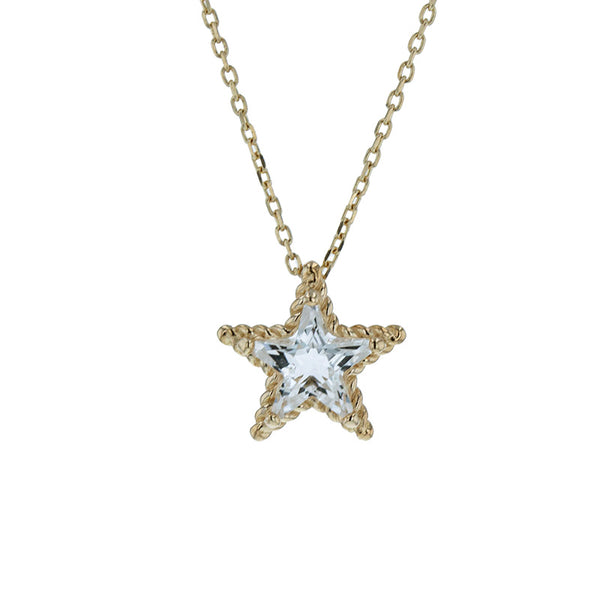 スタージュエリー K10YG イエローゴールド クオーツ ネックレス レディース STAR JEWELRY 【中古】