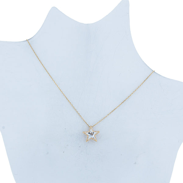 スタージュエリー K10YG イエローゴールド クオーツ ネックレス レディース STAR JEWELRY 【中古】