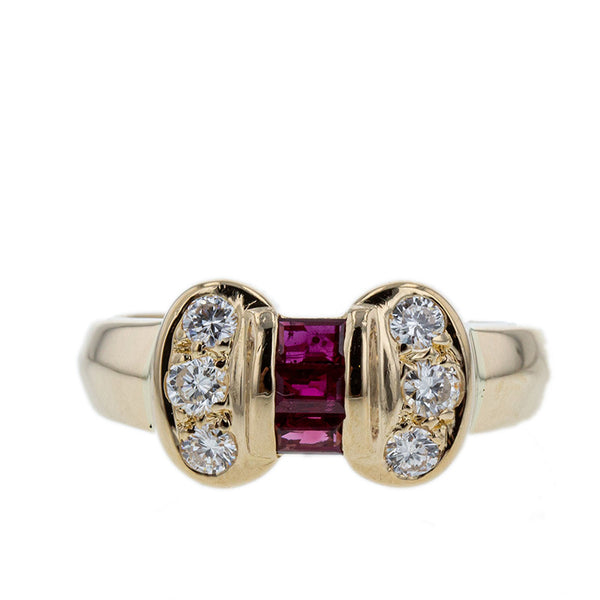 ポンテヴェキオ K18YG イエローゴールド ルビー0.37ct ダイヤ0.31ct リング 指輪 レディース Ponte Vecchio 12号 【中古】