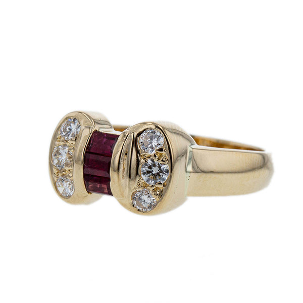 ポンテヴェキオ K18YG イエローゴールド ルビー0.37ct ダイヤ0.31ct リング 指輪 レディース Ponte Vecchio 12号 【中古】