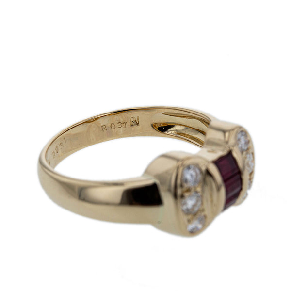 ポンテヴェキオ K18YG イエローゴールド ルビー0.37ct ダイヤ0.31ct リング 指輪 レディース Ponte Vecchio 12号 【中古】