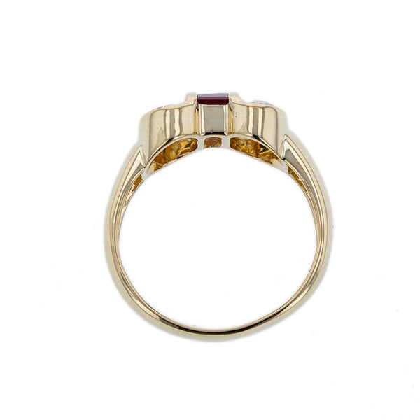 ポンテヴェキオ K18YG イエローゴールド ルビー0.37ct ダイヤ0.31ct リング 指輪 レディース Ponte Vecchio 12号 【中古】