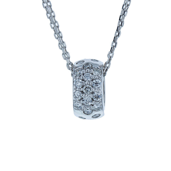 スタージュエリー K18WG ホワイトゴールド ダイヤ0.18ct ネックレス レディース STAR JEWELRY 【中古】