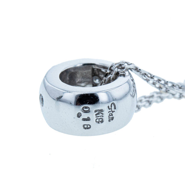 スタージュエリー K18WG ホワイトゴールド ダイヤ0.18ct ネックレス レディース STAR JEWELRY 【中古】