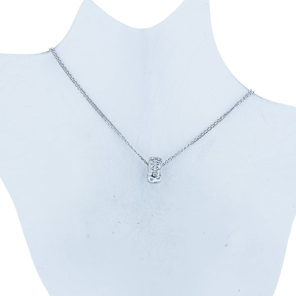 スタージュエリー K18WG ホワイトゴールド ダイヤ0.18ct ネックレス レディース STAR JEWELRY 【中古】
