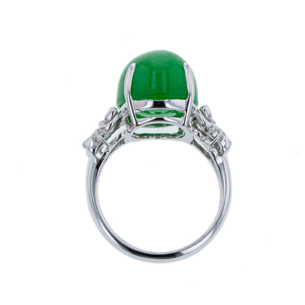 Pt900 プラチナ 翡翠17.42ct ダイヤ0.12ct リング 指輪 レディース 15号 【中古】