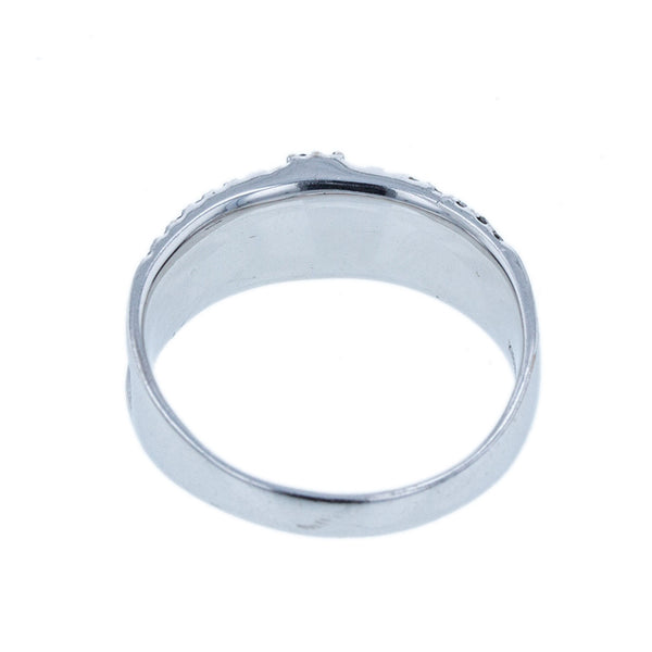 K18WG ホワイトゴールド ブラックダイヤ0.45ct リング 指輪 レディース 19号 【中古】