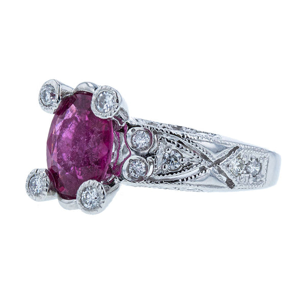 Pt900 プラチナ トルマリン1.85ct ダイヤ0.52ct リング 指輪 レディース 11号 【中古】