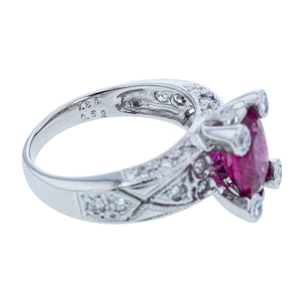Pt900 プラチナ トルマリン1.85ct ダイヤ0.52ct リング 指輪 レディース 11号 【中古】