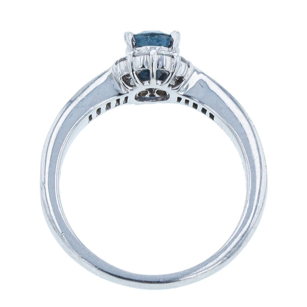 Pt900 プラチナ サファイア0.88ct ダイヤ0.40ct リング 指輪 レディース 14号 【中古】