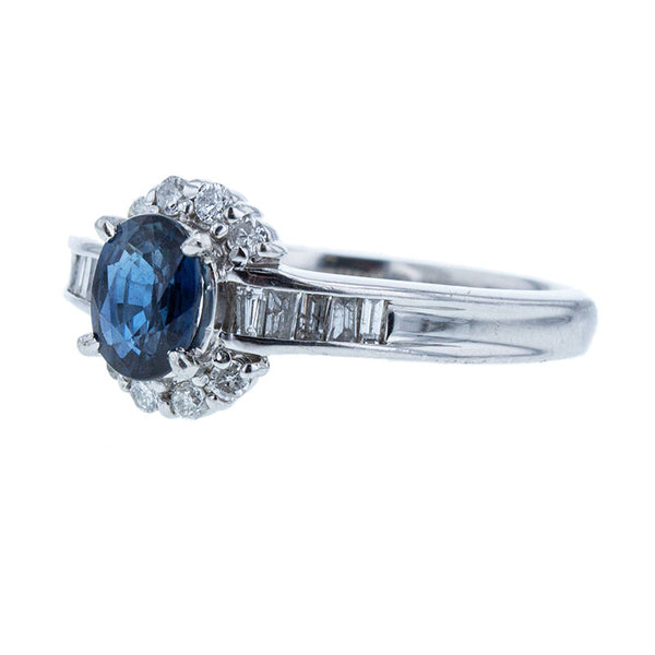 Pt900 プラチナ サファイア0.88ct ダイヤ0.40ct リング 指輪 レディース 14号 【中古】