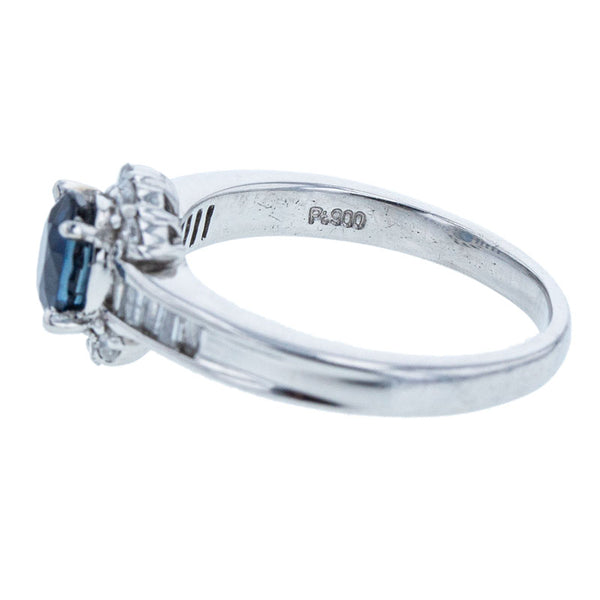 Pt900 プラチナ サファイア0.88ct ダイヤ0.40ct リング 指輪 レディース 14号 【中古】