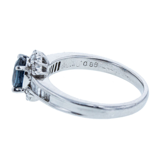 Pt900 プラチナ サファイア0.88ct ダイヤ0.40ct リング 指輪 レディース 14号 【中古】