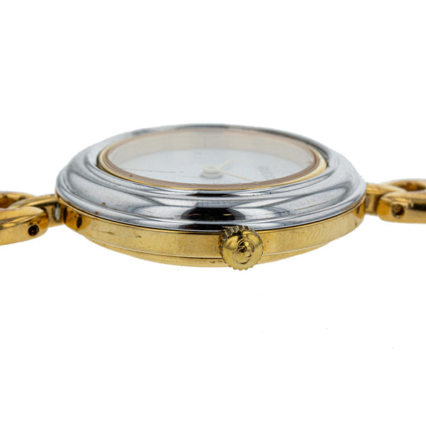 グッチ チェンジベゼル ゴールド メッキ 腕時計 レディース GUCCI クオーツ ホワイト文字盤 【中古】