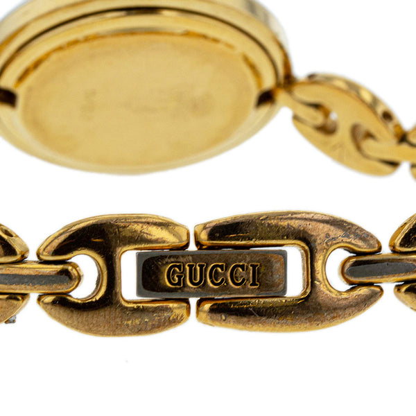 グッチ チェンジベゼル ゴールド メッキ 腕時計 レディース GUCCI クオーツ ホワイト文字盤 【中古】