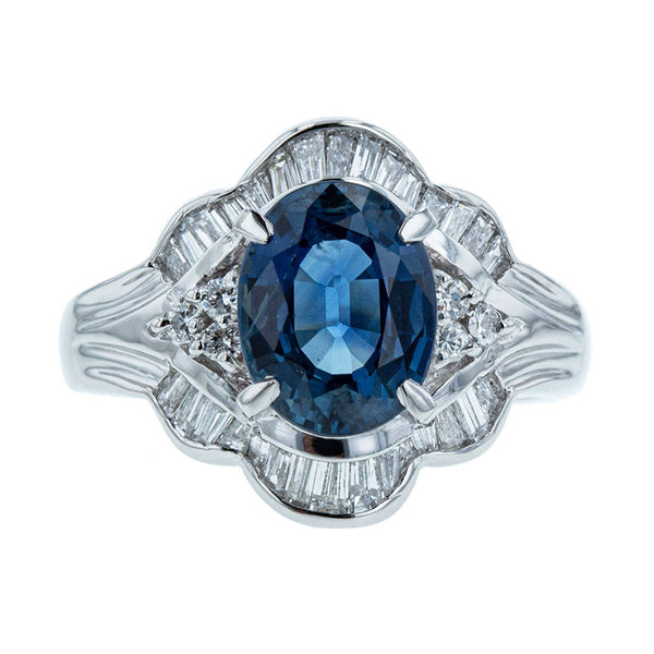 Pt900 プラチナ サファイア2.48ct ダイヤ0.56ct リング 指輪 レディース 10.5号 【中古】