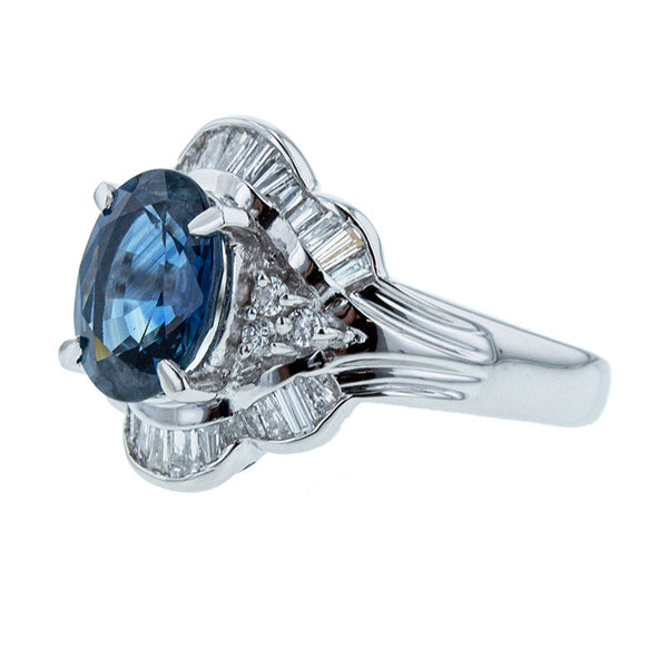 Pt900 プラチナ サファイア2.48ct ダイヤ0.56ct リング 指輪 レディース 10.5号 【中古】