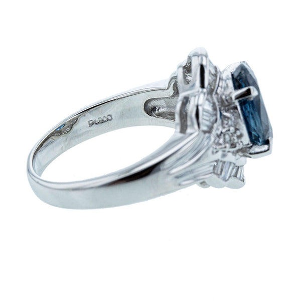 Pt900 プラチナ サファイア2.48ct ダイヤ0.56ct リング 指輪 レディース 10.5号 【中古】