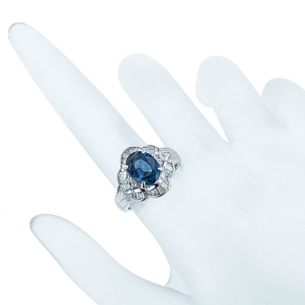 Pt900 プラチナ サファイア2.48ct ダイヤ0.56ct リング 指輪 レディース 10.5号 【中古】