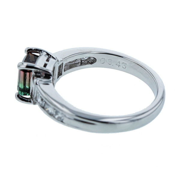 Pt900 プラチナ トルマリン1.54ct ダイヤ0.43ct リング 指輪 レディース 12号 【中古】