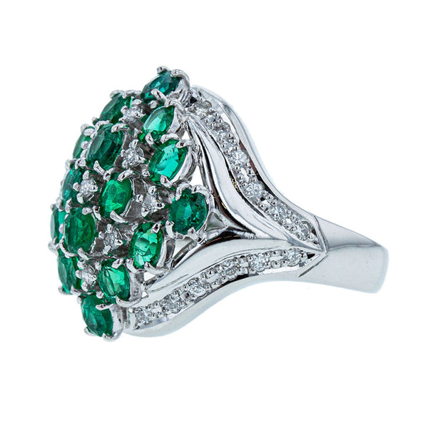 Pt900 プラチナ エメラルド1.68ct ダイヤ0.34ct リング 指輪 レディース 11.5号 【中古】