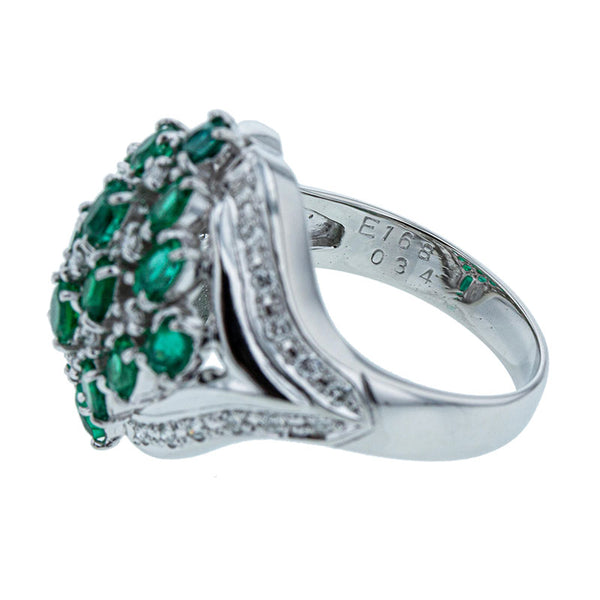 Pt900 プラチナ エメラルド1.68ct ダイヤ0.34ct リング 指輪 レディース 11.5号 【中古】