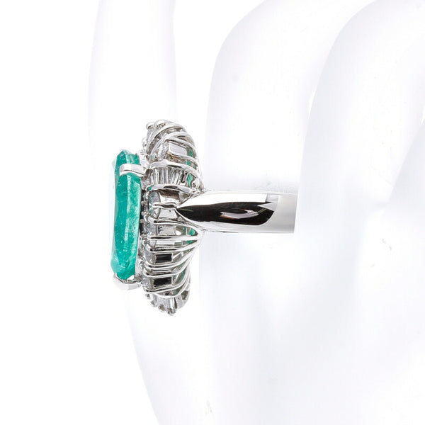 Pt900 プラチナ エメラルド6.96ct ダイヤ1.62ct リング 指輪 レディース 14.5号 新品