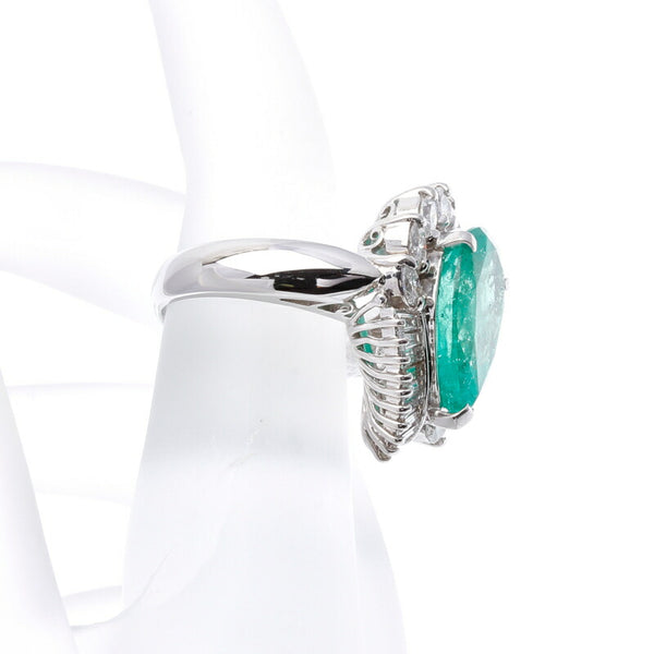 Pt900 プラチナ エメラルド6.96ct ダイヤ1.62ct リング 指輪 レディース 14.5号 新品
