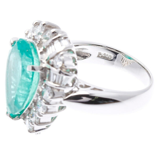 Pt900 プラチナ エメラルド6.96ct ダイヤ1.62ct リング 指輪 レディース 14.5号 新品