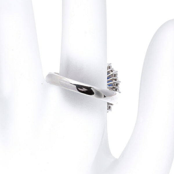 Pt900 プラチナ 非加熱 サファイア10.07ct ダイヤ1.05ct リング 指輪 レディース 13号 中古