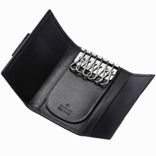 グッチ 6連 033・0416 ブラック 黒 レザー キーケース ユニセックス GUCCI 中古