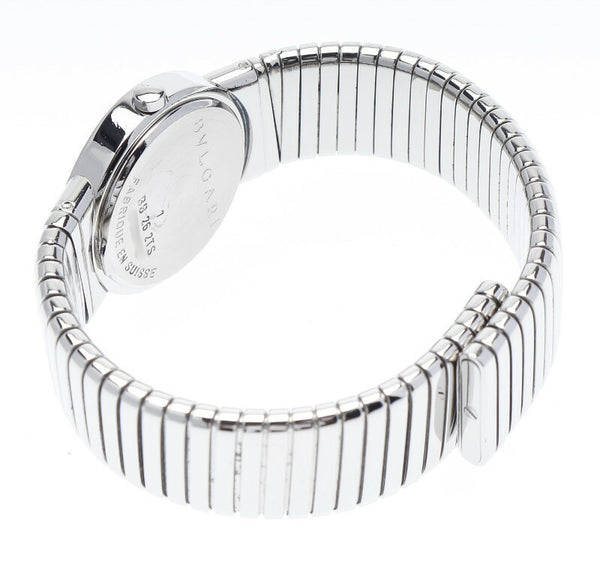 ブルガリ ブルガリブルガリ バングルウォッチ BB 26 2TS シルバー 腕時計 レディース BVLGARI クオーツ ブラック文字盤 中古
