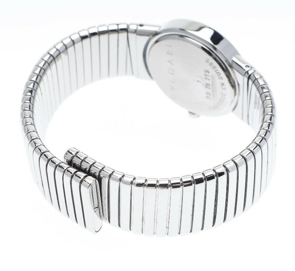 ブルガリ ブルガリブルガリ バングルウォッチ BB 26 2TS シルバー 腕時計 レディース BVLGARI クオーツ ブラック文字盤 中古