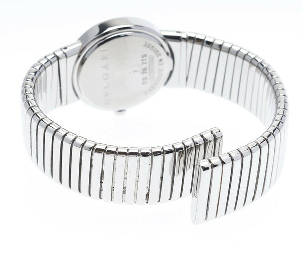 ブルガリ ブルガリブルガリ バングルウォッチ BB 26 2TS シルバー 腕時計 レディース BVLGARI クオーツ ブラック文字盤 中古