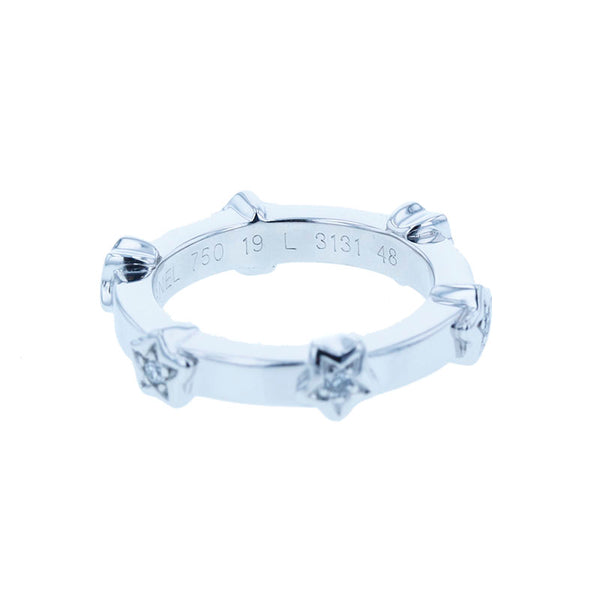シャネル K18WG ホワイトゴールド コメット スター ダイヤ6P リング 指輪 レディース CHANEL 8号 【中古】