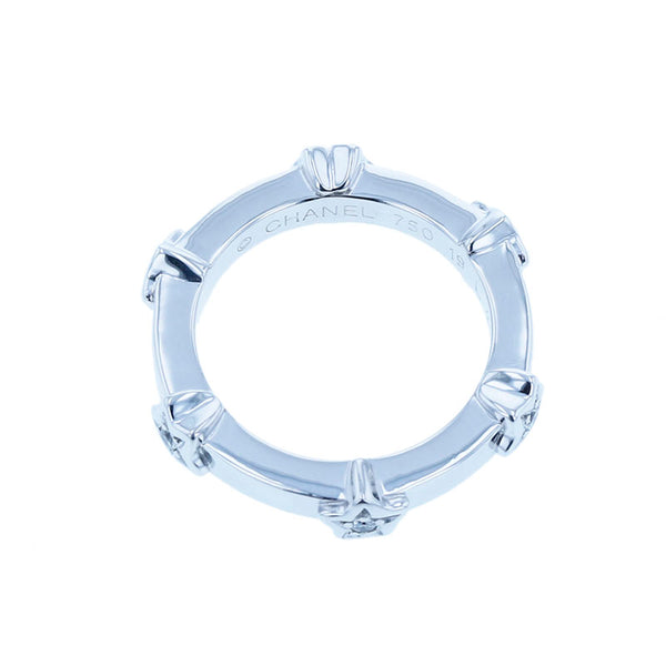 シャネル K18WG ホワイトゴールド コメット スター ダイヤ6P リング 指輪 レディース CHANEL 8号 【中古】