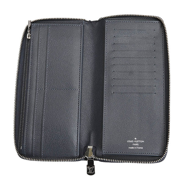 ルイ ヴィトン タイガ ジッピーウォレットヴェルティカル M30510 ネイビー レザー 長財布 メンズ LOUIS VUITTON 【中古】