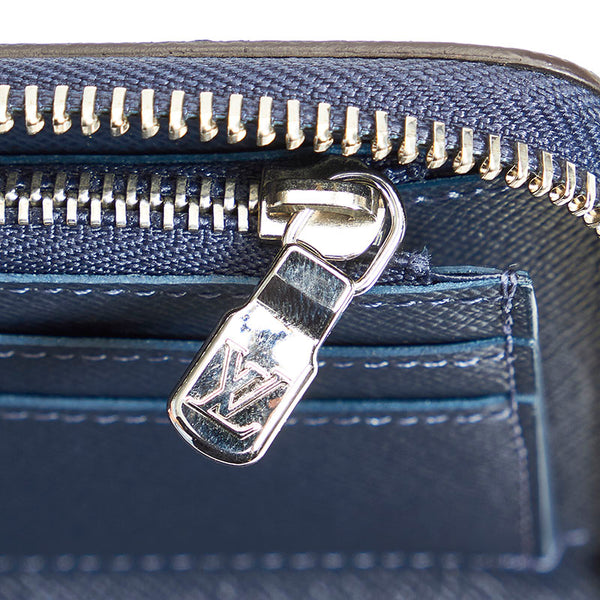 ルイ ヴィトン タイガ ジッピーウォレットヴェルティカル M30510 ネイビー レザー 長財布 メンズ LOUIS VUITTON 【中古】