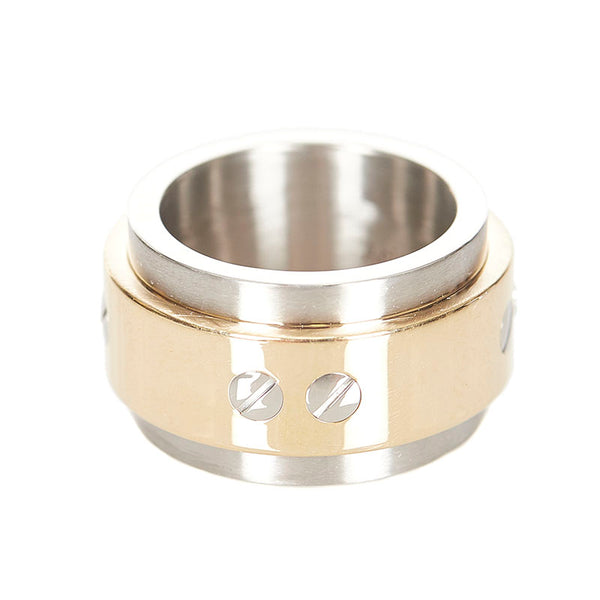 カルティエ K18YG イエローゴールド ステンレス サントス100　 リング 指輪 レディース CARTIER 7号 750 ＃47刻印 【中古】