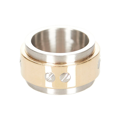 カルティエ K18YG イエローゴールド ステンレス サントス100　 リング 指輪 レディース CARTIER 7号 750 ＃47刻印 【中古】