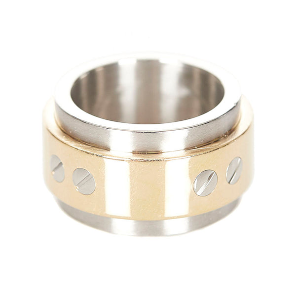 カルティエ K18YG イエローゴールド ステンレス サントス100　 リング 指輪 レディース CARTIER 7号 750 ＃47刻印 【中古】