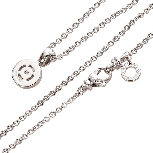 ブルガリ シルバー K18WG ホワイトゴールド ダイヤ 1Pダイヤ　 ネックレス レディース BVLGARI 【中古】