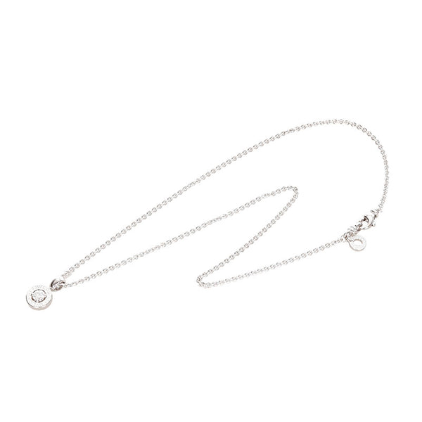 ブルガリ シルバー K18WG ホワイトゴールド ダイヤ 1Pダイヤ　 ネックレス レディース BVLGARI 【中古】