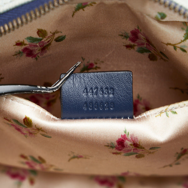 グッチ GGマーモント キルティング 斜め掛け ショルダーバッグ 447632 インディゴブルー  デニム レザー レディース GUCCI 【中古】