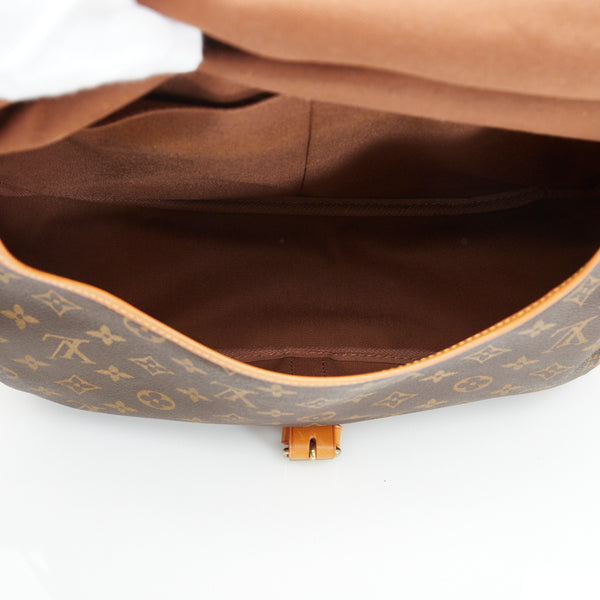 ルイ ヴィトン モノグラム ソミュール35 斜め掛け ショルダーバッグ M42254 ブラウン PVC レザー レディース LOUIS VUITTON 【中古】