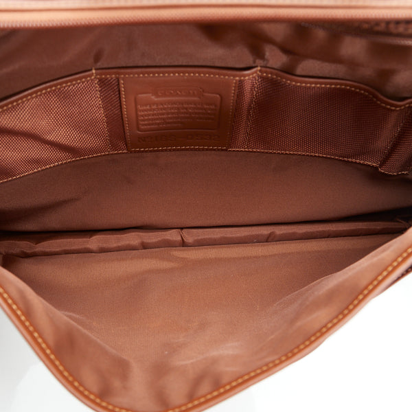 コーチ オーガナイザー ブリーフ ビジネスバッグ ブリーフケース ショルダーバッグ 0532 ブラウン レザー メンズ COACH 【中古】